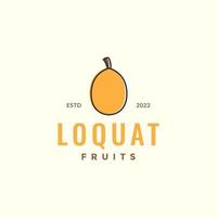 fruit loquat logo design vector