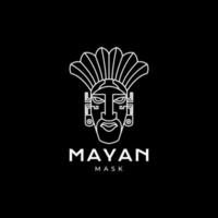 mayan mask logo design vector