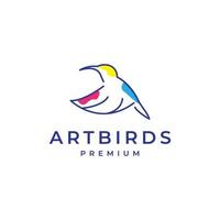 colibri bird abstract logo design vector