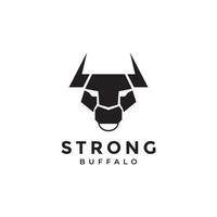 modern head buffalo logo design vector