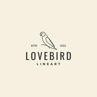 lovebird perch lines vintage hipster logo vector