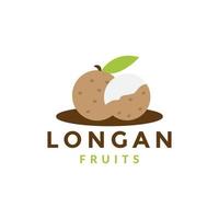 fresh longan fruit logo design vector