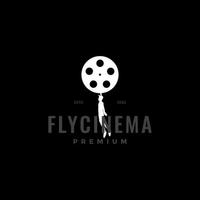 movie balloon fly logo design vector