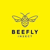 diseño de logotipo de línea de miel de abeja vector