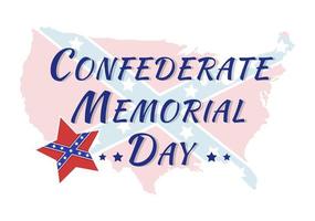 plantilla del día conmemorativo confederado ilustración plana de dibujos animados dibujados a mano para militares de conmemoración de américa con diseño de bandera