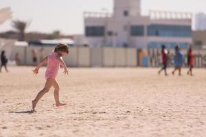 little cute girl at beach photo