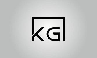 Letter KG logo design. KG logo with square shape in black colors vector free vector template.