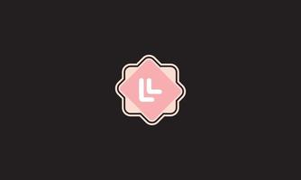 Letter LL logo with geometric shapes vector free vector template.