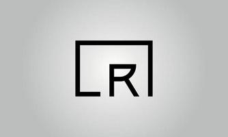 Letter LR logo design. LR logo with square shape in black colors vector free vector template.