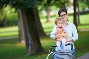 mom and baby in nature photo