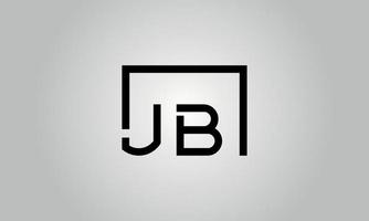 diseño del logotipo de la letra jb. logotipo de jb con forma cuadrada en colores negros vector plantilla de vector libre.