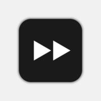 Black flat symbol rewind button, flat design style vector