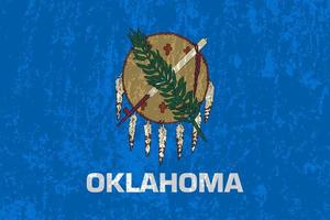 bandera grunge del estado de oklahoma. ilustración vectorial vector