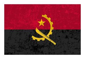 Angola grunge flag, official colors and proportion. Vector illustration.