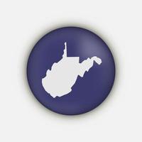 West Virginia state map circle with long shadow vector