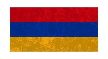 Armenia grunge flag, official colors and proportion. Vector illustration.