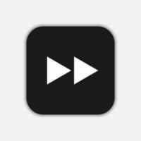 Black flat symbol rewind button, flat design style vector