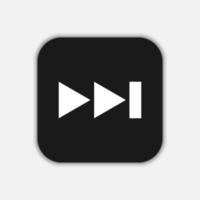Black rewind button, flat design style vector
