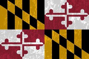 Maryland state grunge flag. Vector illustration.