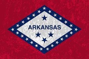 Arkansas state grunge flag. Vector illustration.