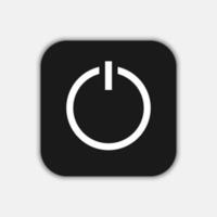 Black power button icon. Vector illustration.