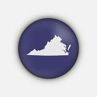 Virginia state map circle with long shadow vector