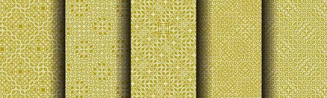elegant luxury gold ethnic background pattern collection set vector