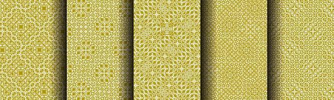 elegant luxury gold ethnic background pattern collection set vector