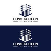 construcción, reparación de viviendas y diseño de logotipo de concepto de construcción, plantilla de logotipo de vector de construcción de viviendas