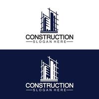 construcción, reparación de viviendas y diseño de logotipo de concepto de construcción, plantilla de logotipo de vector de construcción de viviendas