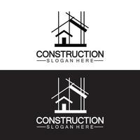 construcción, reparación de viviendas y diseño de logotipo de concepto de construcción, plantilla de logotipo de vector de construcción de viviendas