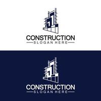construcción, reparación de viviendas y diseño de logotipo de concepto de construcción, plantilla de logotipo de vector de construcción de viviendas