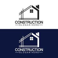 construcción, reparación de viviendas y diseño de logotipo de concepto de construcción, plantilla de logotipo de vector de construcción de viviendas