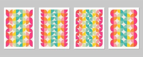 Abstract Bauhaus geometric pattern background vector circle