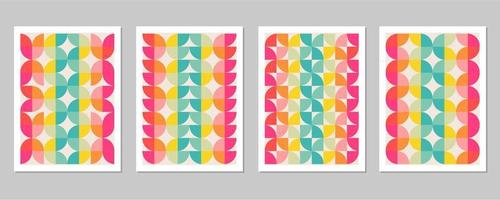 Abstract Bauhaus geometric pattern background vector circle