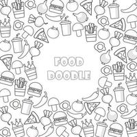 Hand drawn delicious food background vector