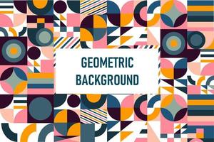 Flat geometric bauhaus background vector