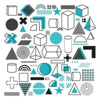 Set of abstract backgrounds with geometric shapes vector