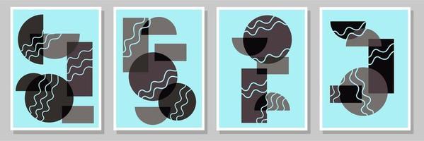 Abstract Bauhaus geometric pattern background vector circle
