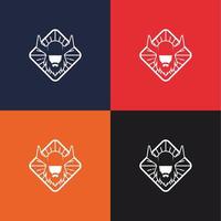 four sets of viking logos on different colored backgrounds vector