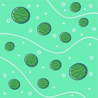 watermelon fruit motif background and curved lines vector