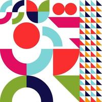 Abstract Bauhaus geometric pattern background vector circle