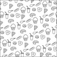 Hand drawn delicious food background vector