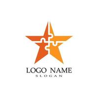 puzzle combination star modern logo vector