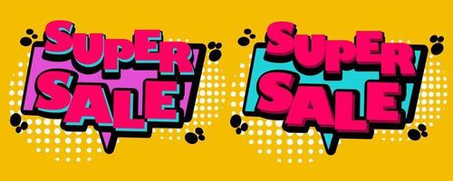 Modern Super Sale banner composition with abstract vector discount background template