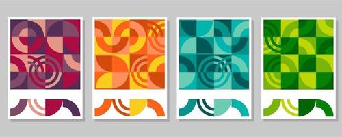 Abstract Bauhaus geometric pattern background vector circle