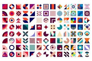 Abstract Bauhaus geometric pattern background vector circle