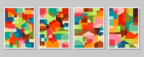 Abstract Bauhaus geometric pattern background vector circle