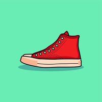 zapatos deportivos rojos sobre un fondo verde