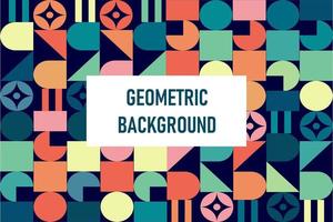 Flat geometric bauhaus background vector